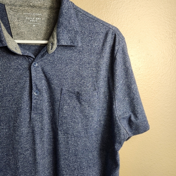 Banana Republic Mens |M| Navy/Gray Heather Quick Dry Performance Polo - Picture 2 of 8